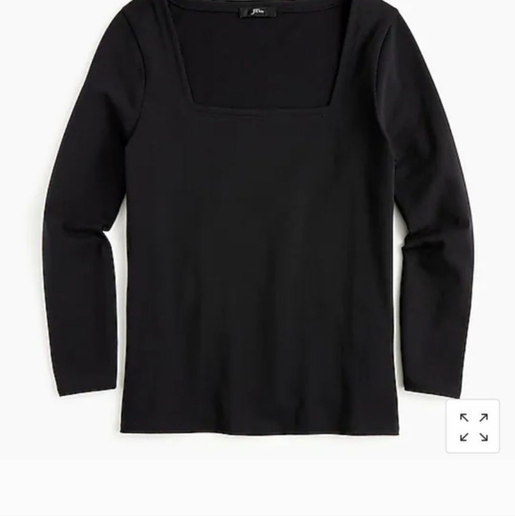 Jcrew Square Neck Pointe Knit Long Sleeve T Shirt S - Picture 2 of 2